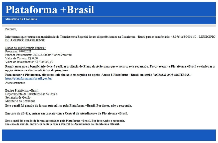 Reprodução de imagem – Plataforma+Brasil Reprodução de imagem – Plataforma+Brasil